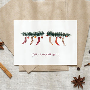 Postkarte - Weihnachtssocken