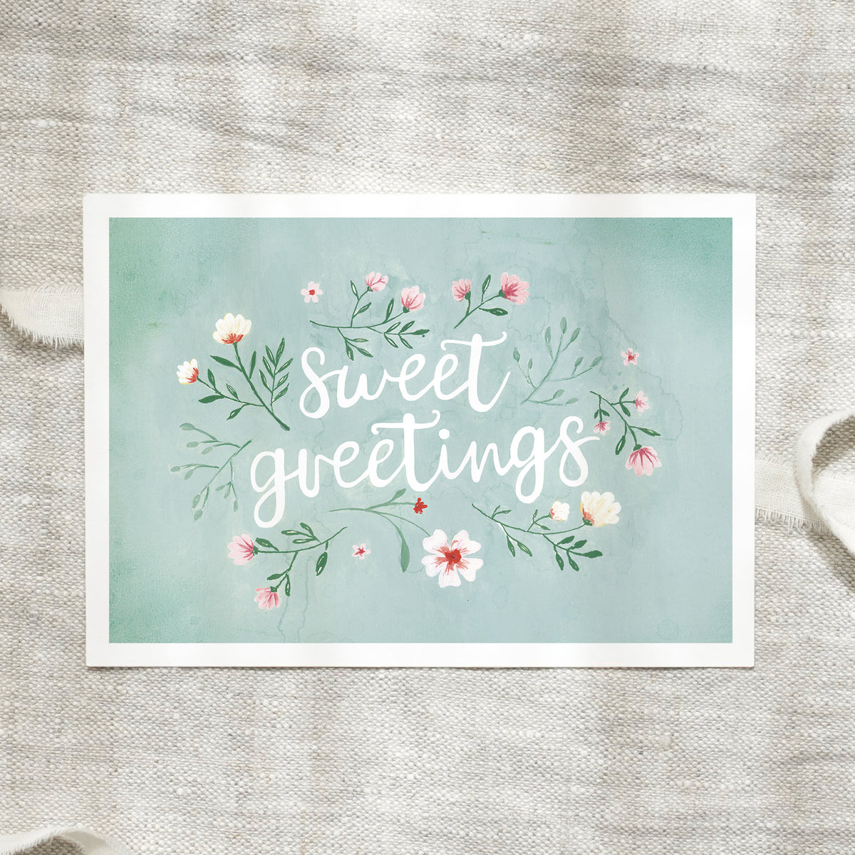 Postkarte - Sweet Greetings | Green Blossoms