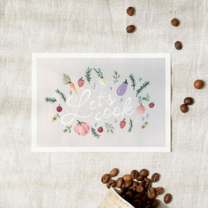 Postkarte - Let's cook | Blossoms