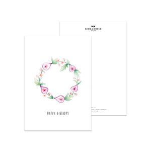 Postcard - Birthday Fig wreath