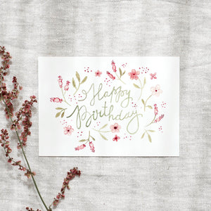 Postkarte · Happy Birthday | Rose Blossoms