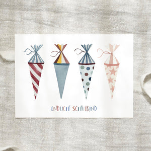 Postkarte · Einschulung | Schultüten