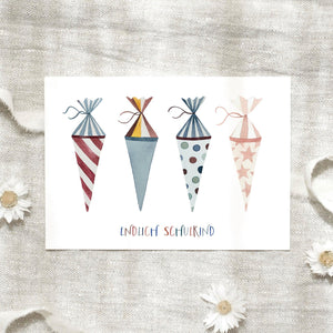 Postkarte · Einschulung | Schultüten