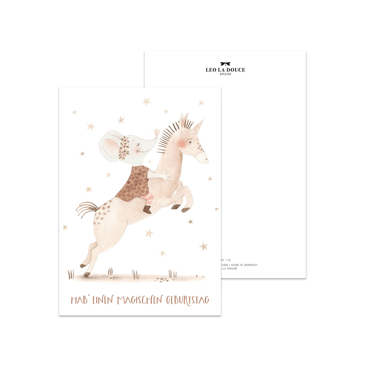 Postkarte · Einhorngeburtstag