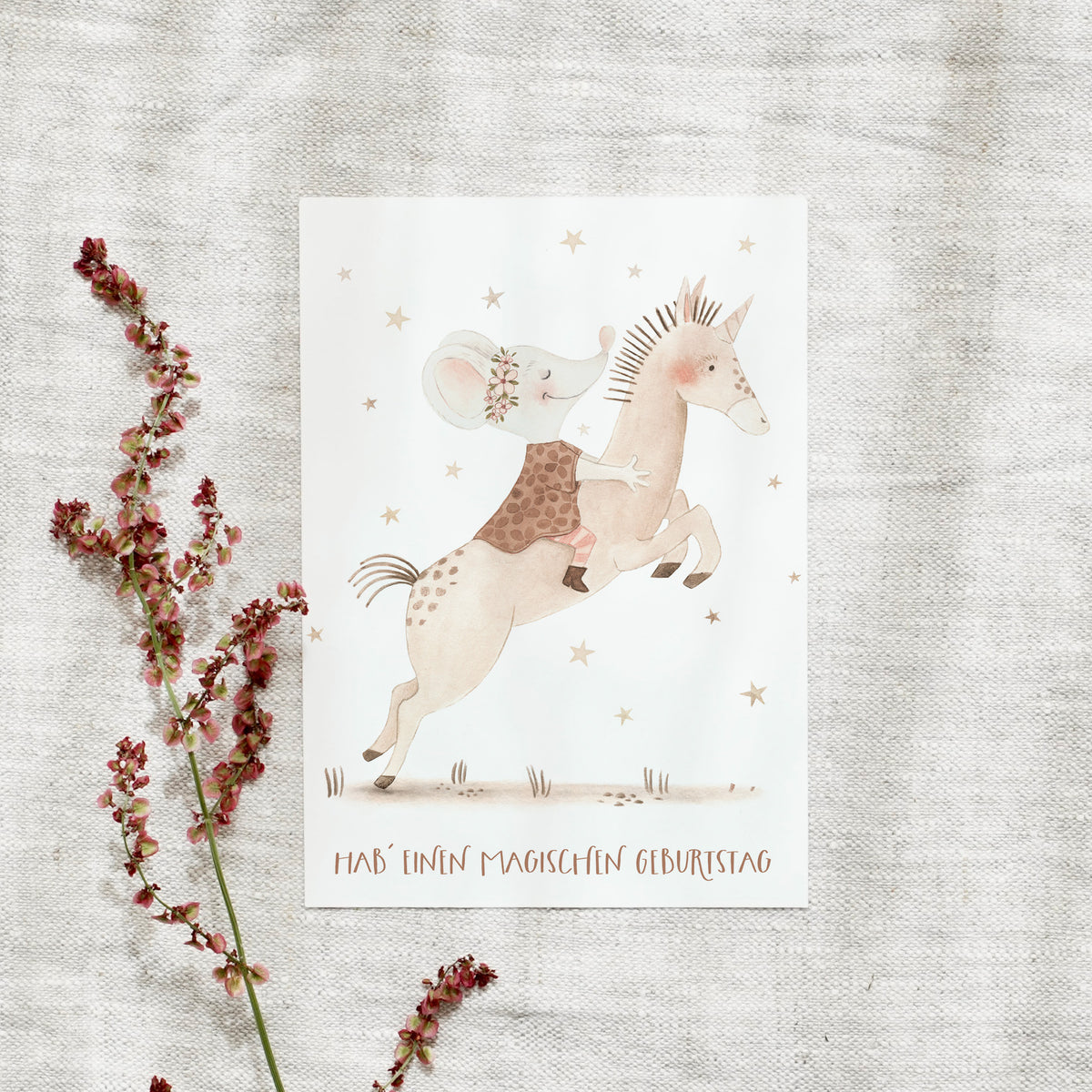 Postkarte · Einhorngeburtstag