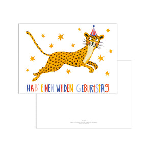 Postkarte · Wilder Geburtstag | Leopard