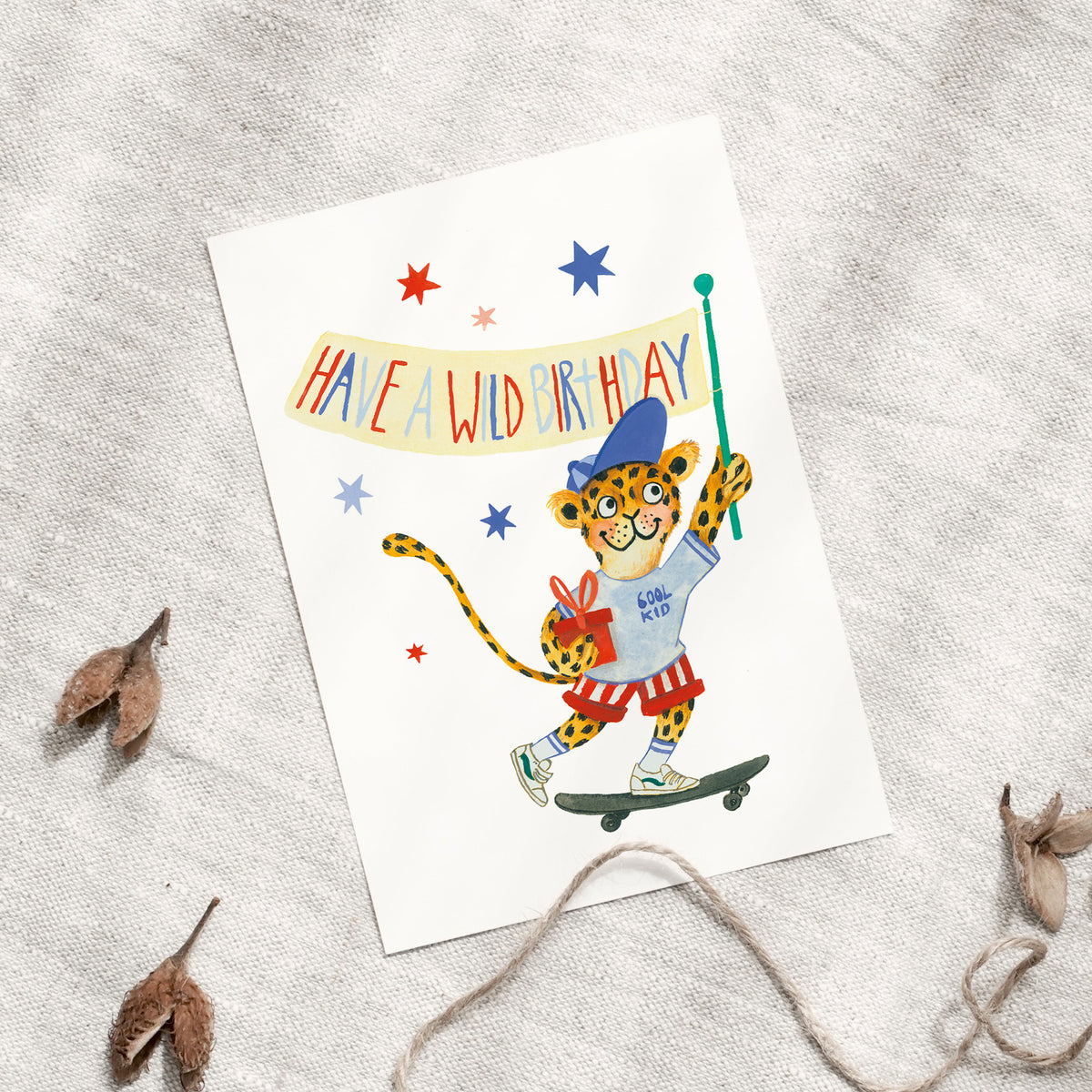 Postkarte · Skateboard | Leopard