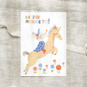 Postkarte · Magisches Einhorn