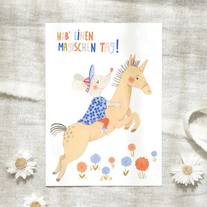 Postkarte · Magisches Einhorn