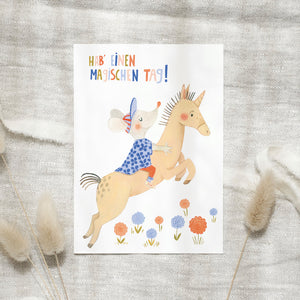 Postkarte · Magisches Einhorn