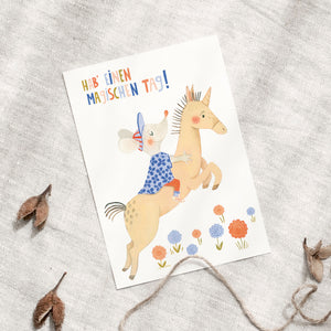 Postkarte · Magisches Einhorn
