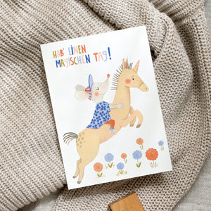 Postkarte · Magisches Einhorn