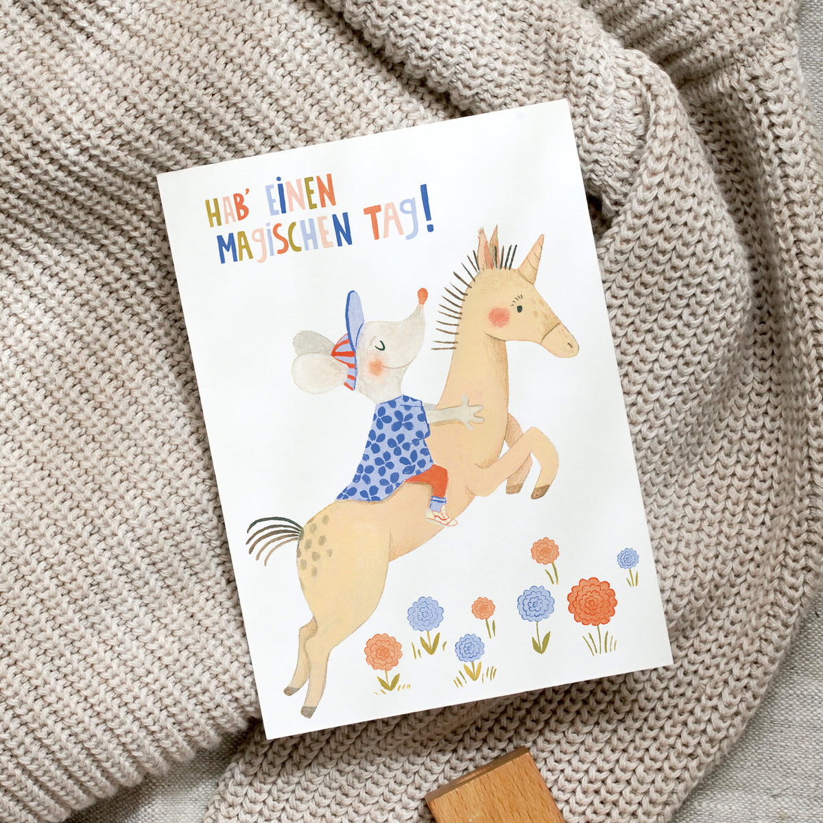 Postkarte · Magisches Einhorn