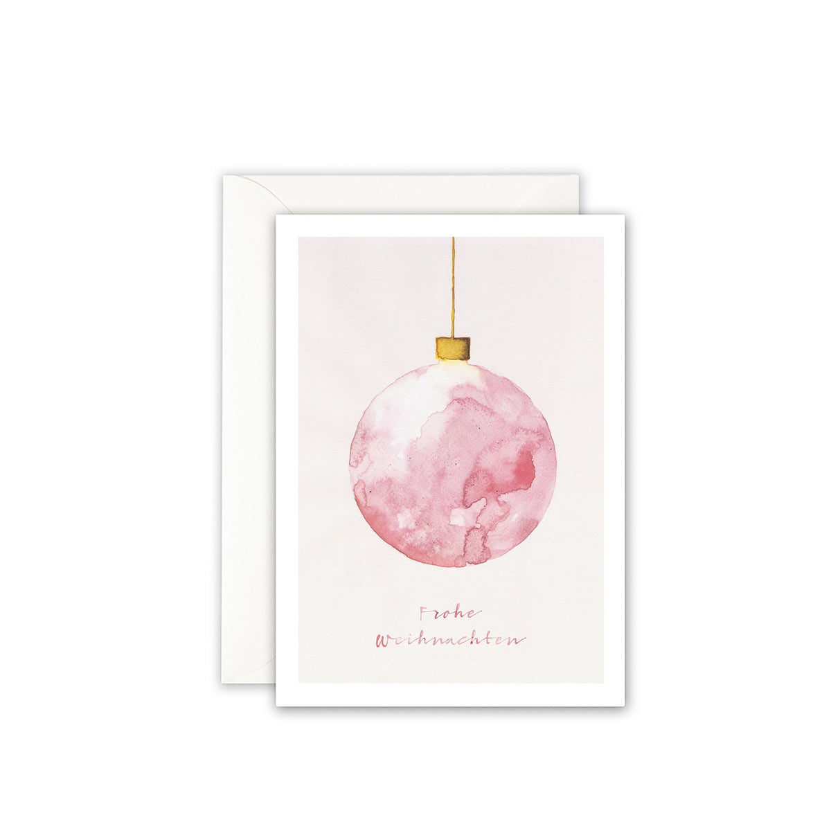 Weihnachtskarte · WEIHNACHTSKUGEL ROSÉ Grußkarte Leo la Douce 