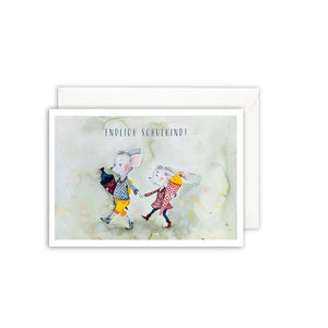 Grußkarte · ENDLICH SCHULKIND Grußkarte Leo la Douce 