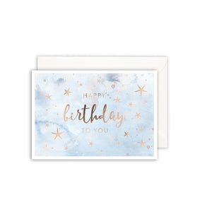 Grußkarte · Happy Birthday · Stars (Goldfoil) Grußkarte Leo la Douce 