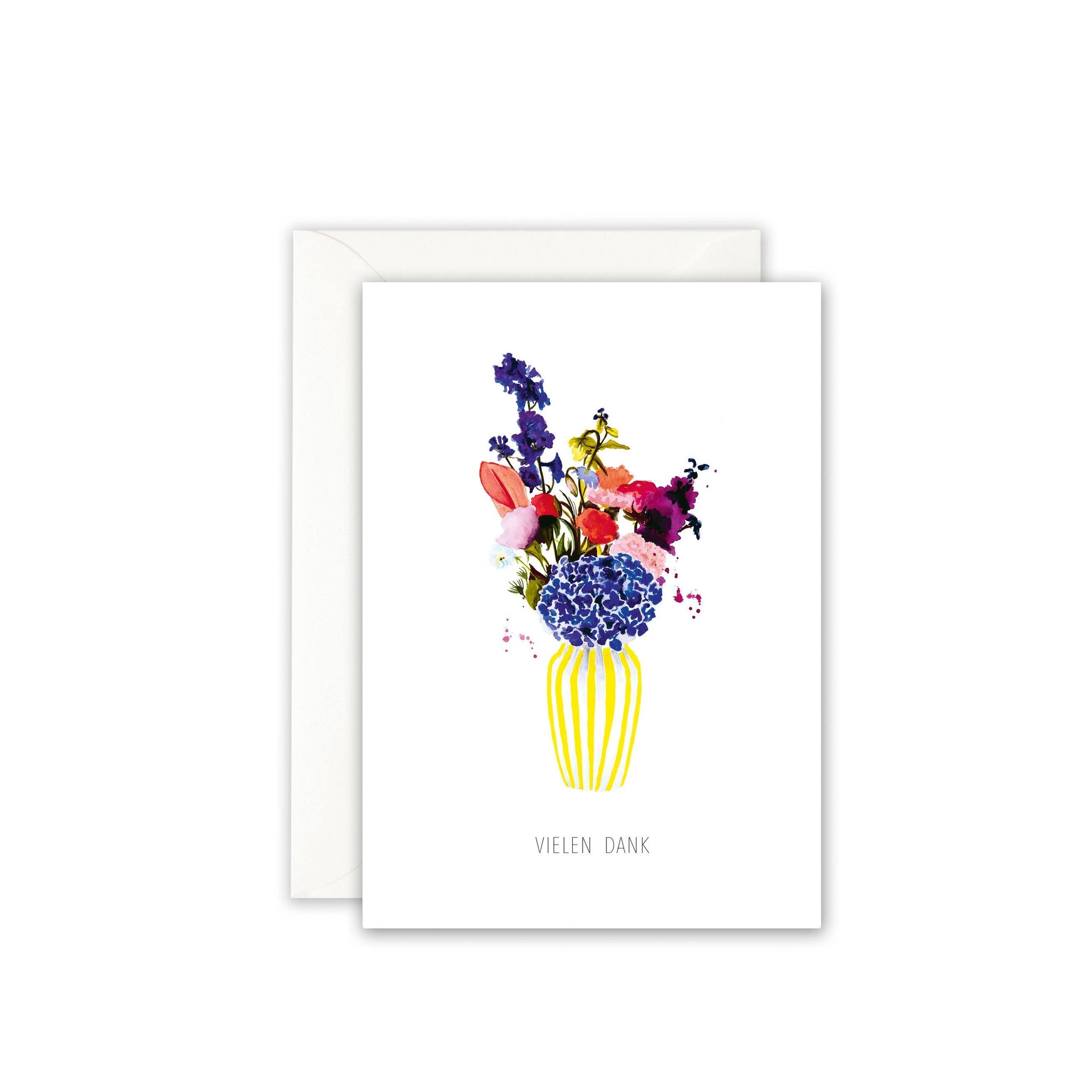 Grußkarte · Vielen Dank · Yellow Vase Grußkarte Leo la Douce 