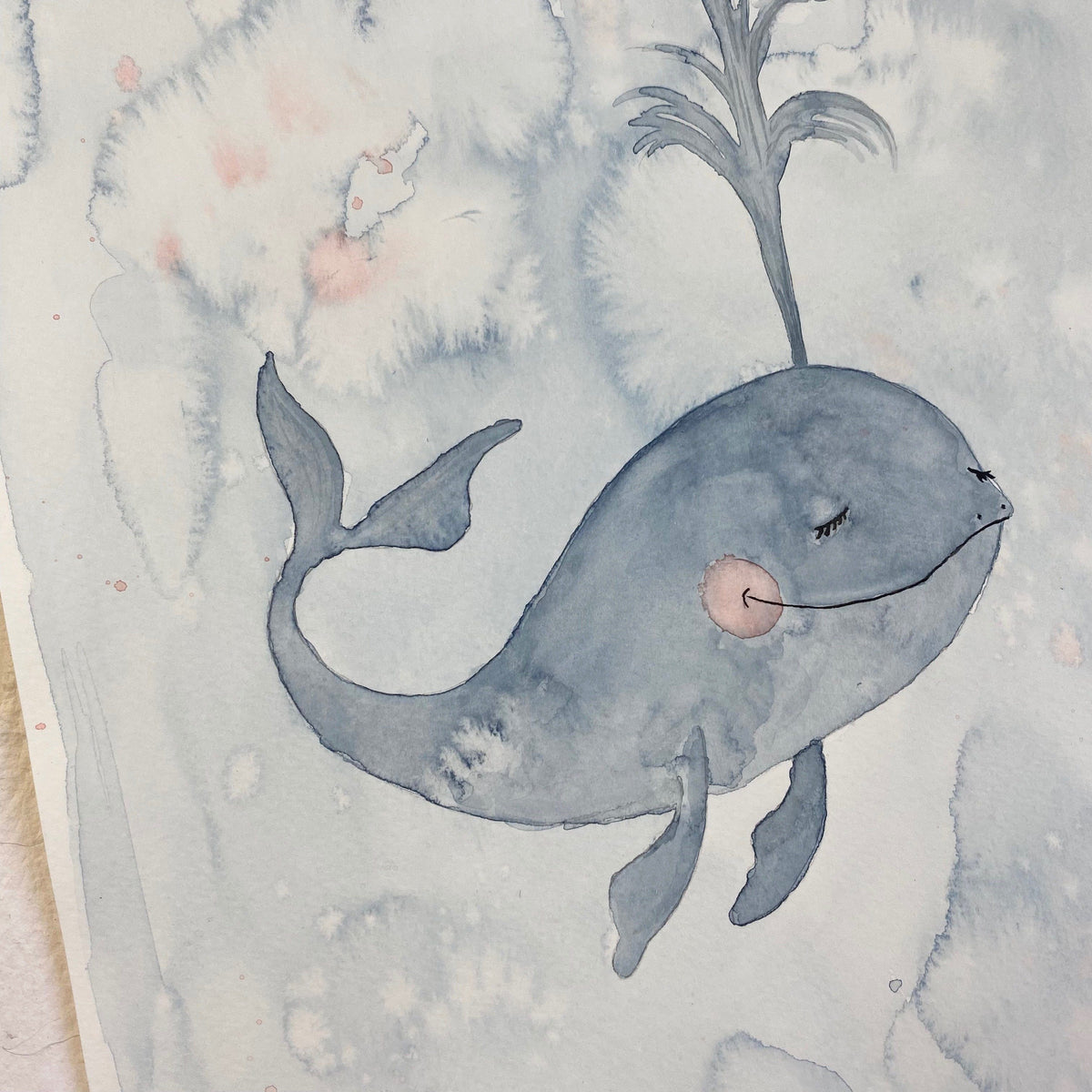Original-Illustration | Happy Whale Kunstdruck Leo la Douce 