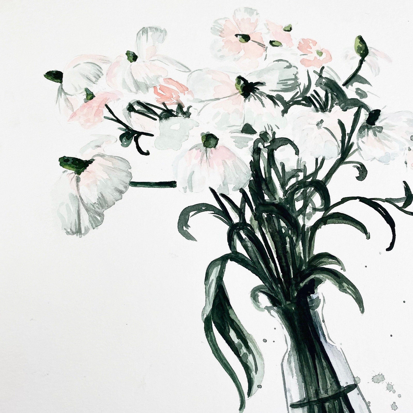 Original-Illustration | Pastel Flowers Kunstdruck Leo la Douce 