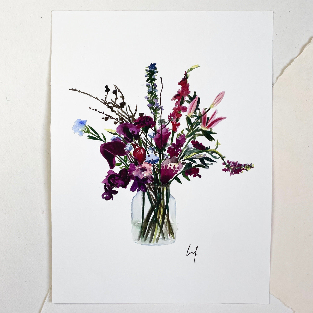 Original-Illustration | Violet Flowers Kunstdruck Leo la Douce 