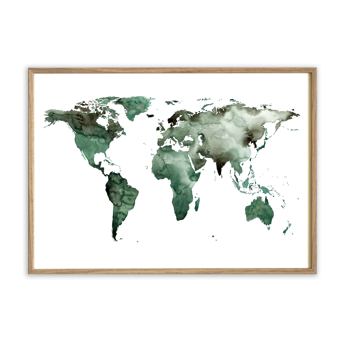 Kunstdruck - Weltkarte | World map Green Kunstdruck Leo la Douce 