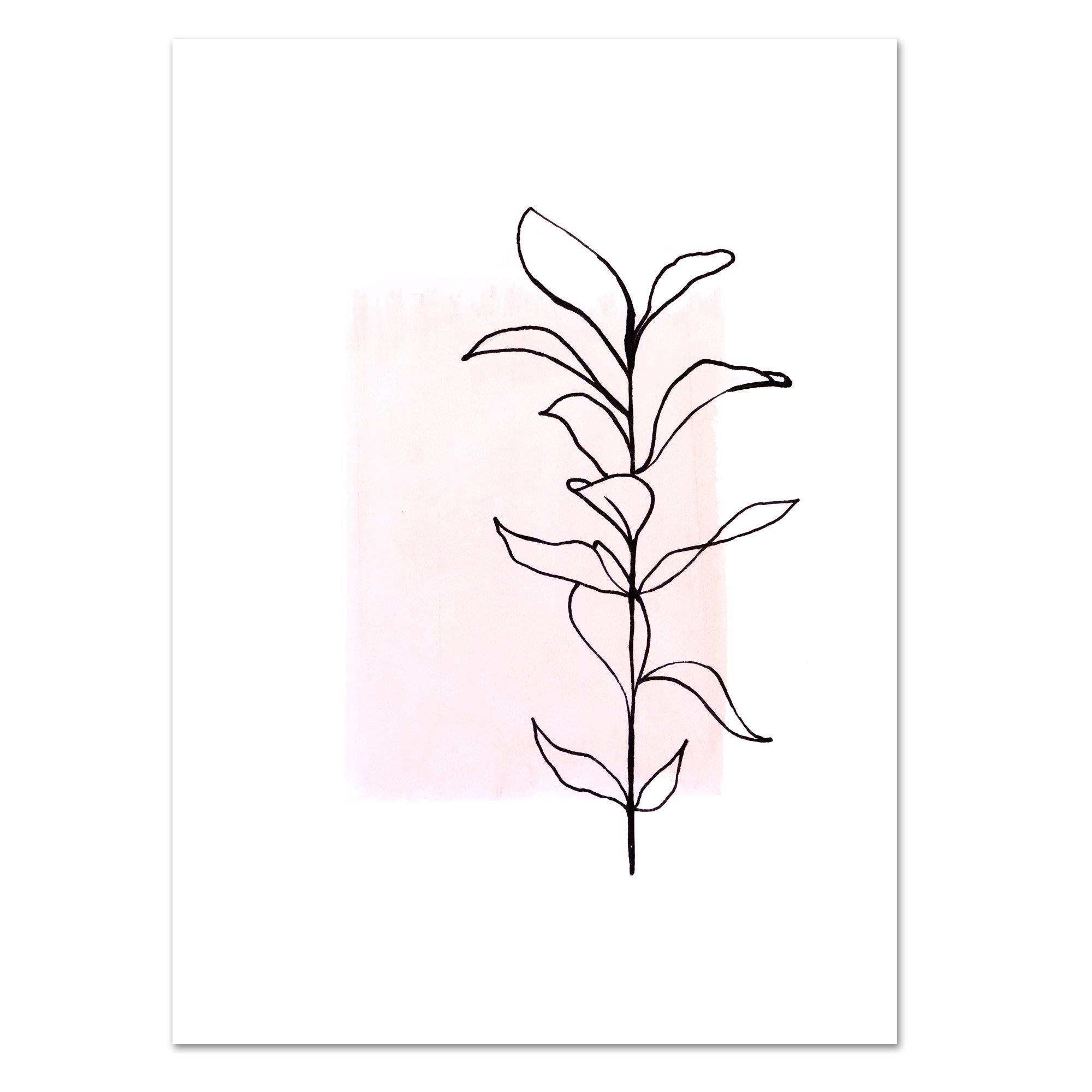 Kunstdruck - ART LINE - PLANT NO 1 Kunstdruck Leo la Douce