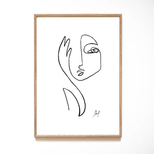 Kunstdruck - ART LINE - WHERE AM I Kunstdruck Leo la Douce