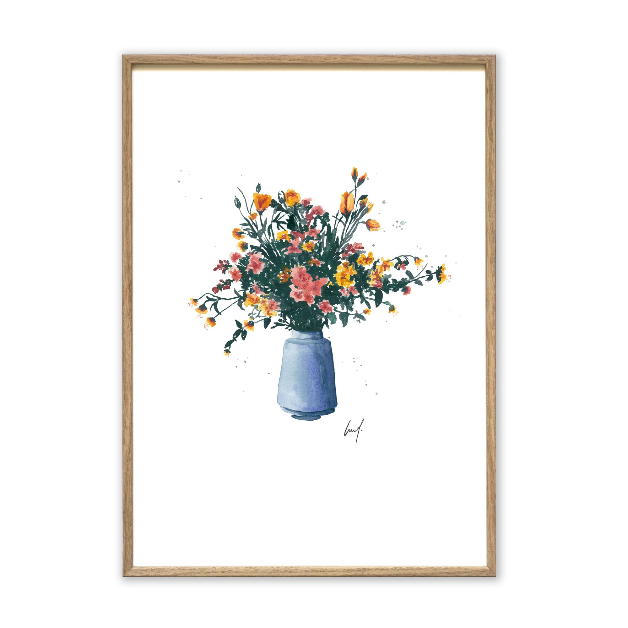 Kunstdruck - Blue Flower Vase Kunstdruck Leo la Douce 