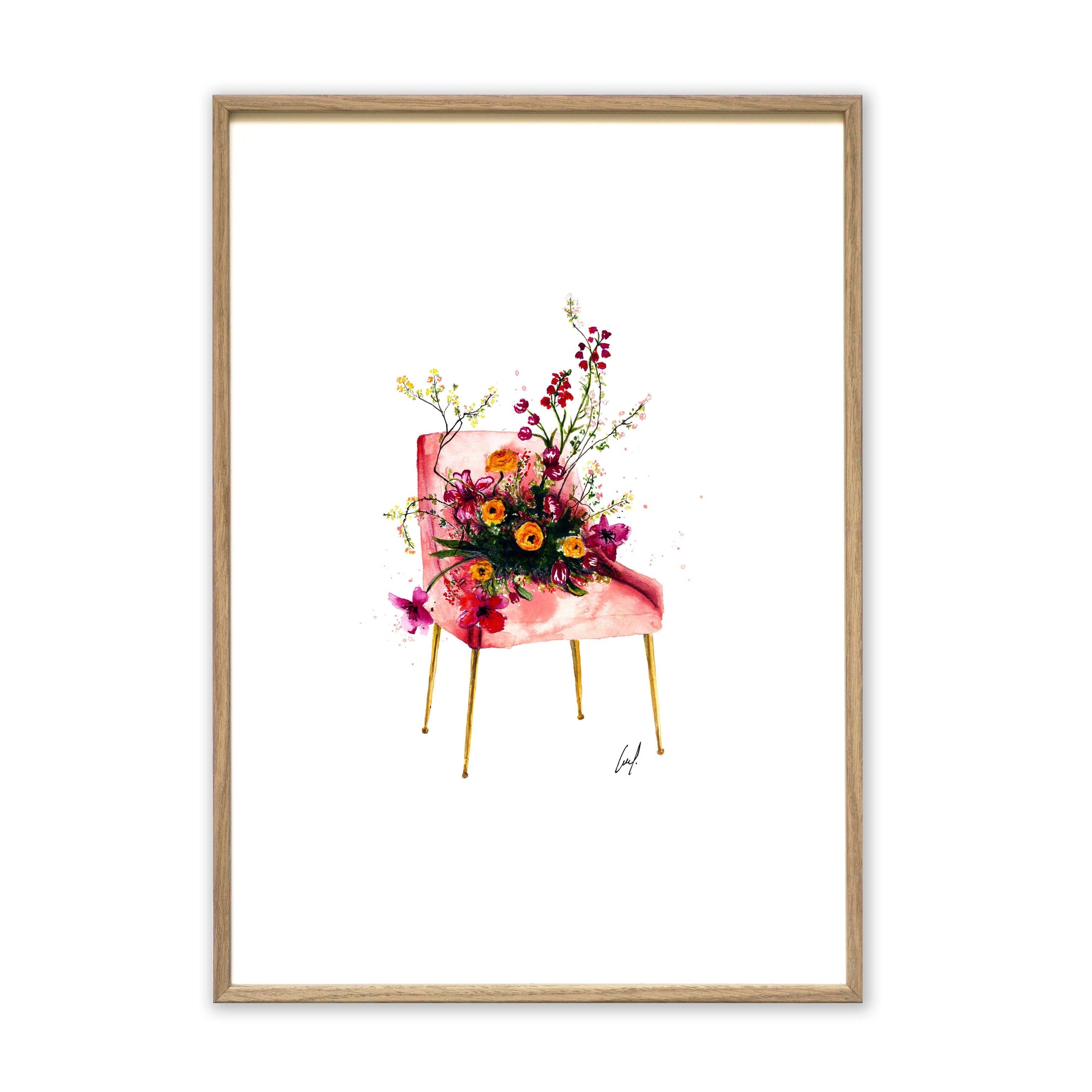 Kunstdruck - Flowerchair Kunstdruck Leo la Douce 