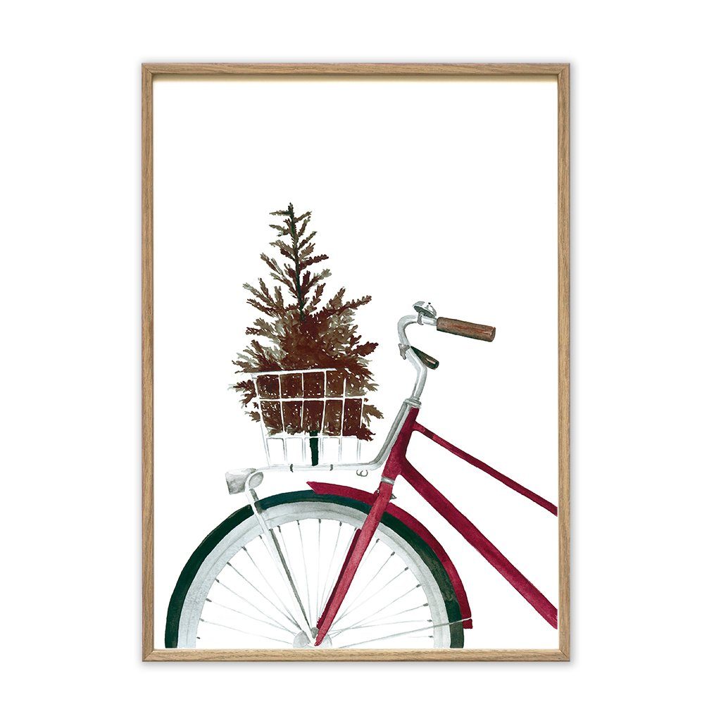 Kunstdruck - Christmas bicycle Kunstdruck Leo la Douce 