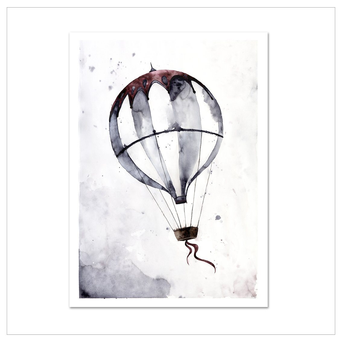 Kunstdruck - FLYING BALLOON Kunstdruck Leo la Douce