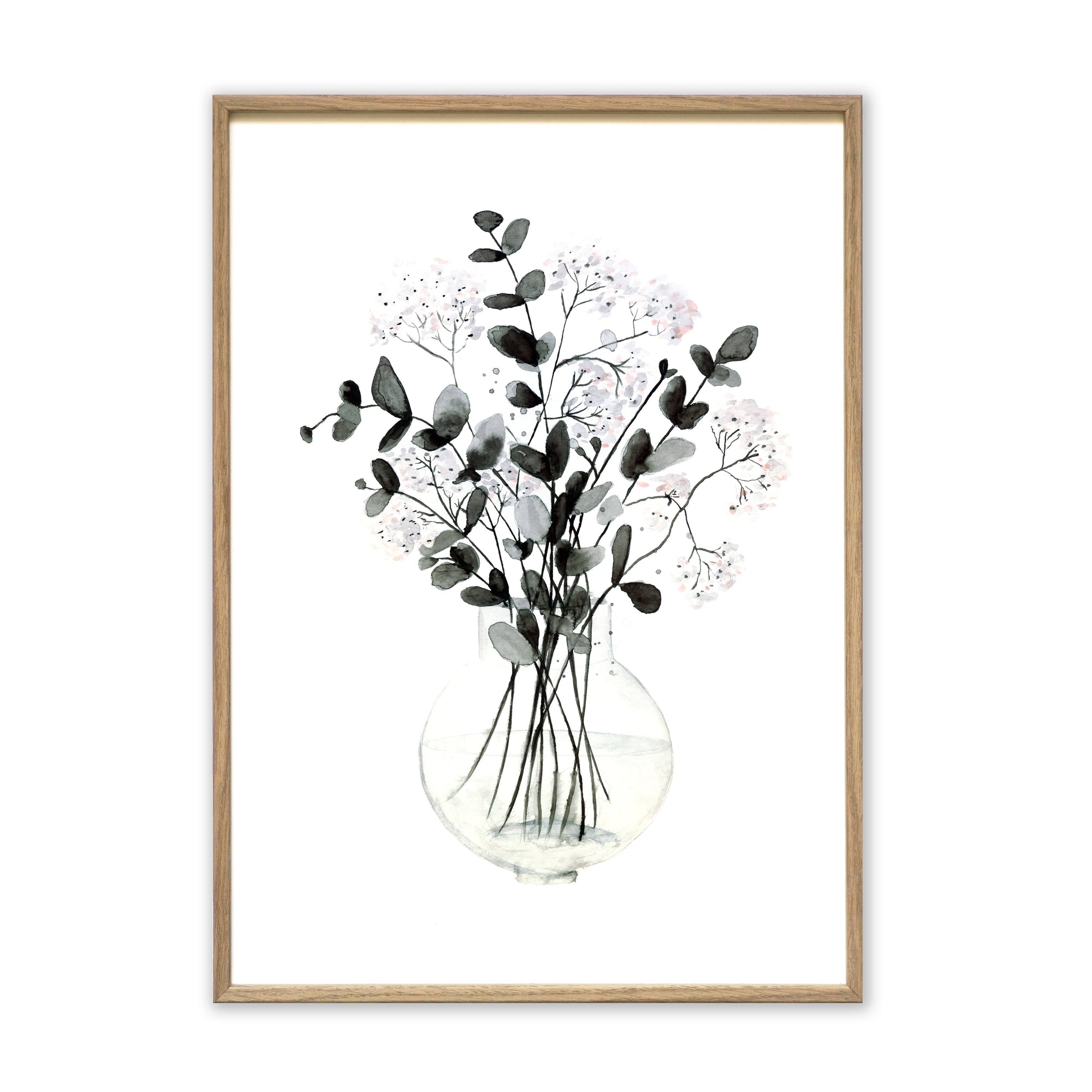 Limitierter Kunstdruck - Eucalyptus with Pale Blossoms Kunstdruck Leo la Douce 
