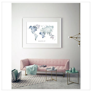 Kunstdruck - WELTKARTE | GO TRAVEL THE WORLD Kunstdruck Leo la Douce