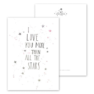 Postkarte - I LOVE YOU MORE Postkarte Leo la Douce 