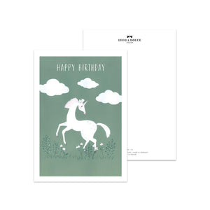 Postkarte - Happy Birthday | Unicorn