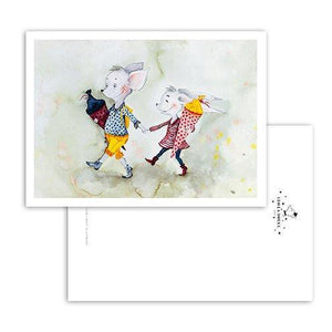 Postkarte - ENDLICH SCHULKIND Postkarte Leo la Douce 