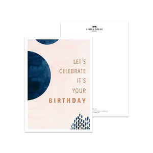 Postkarte - LET´S CELEBRATE GOLDFOIL Postkarte Leo la Douce 