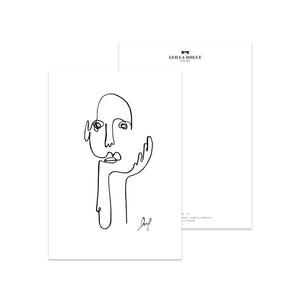 Postkarte - THE THINKER Postkarte Leo la Douce 