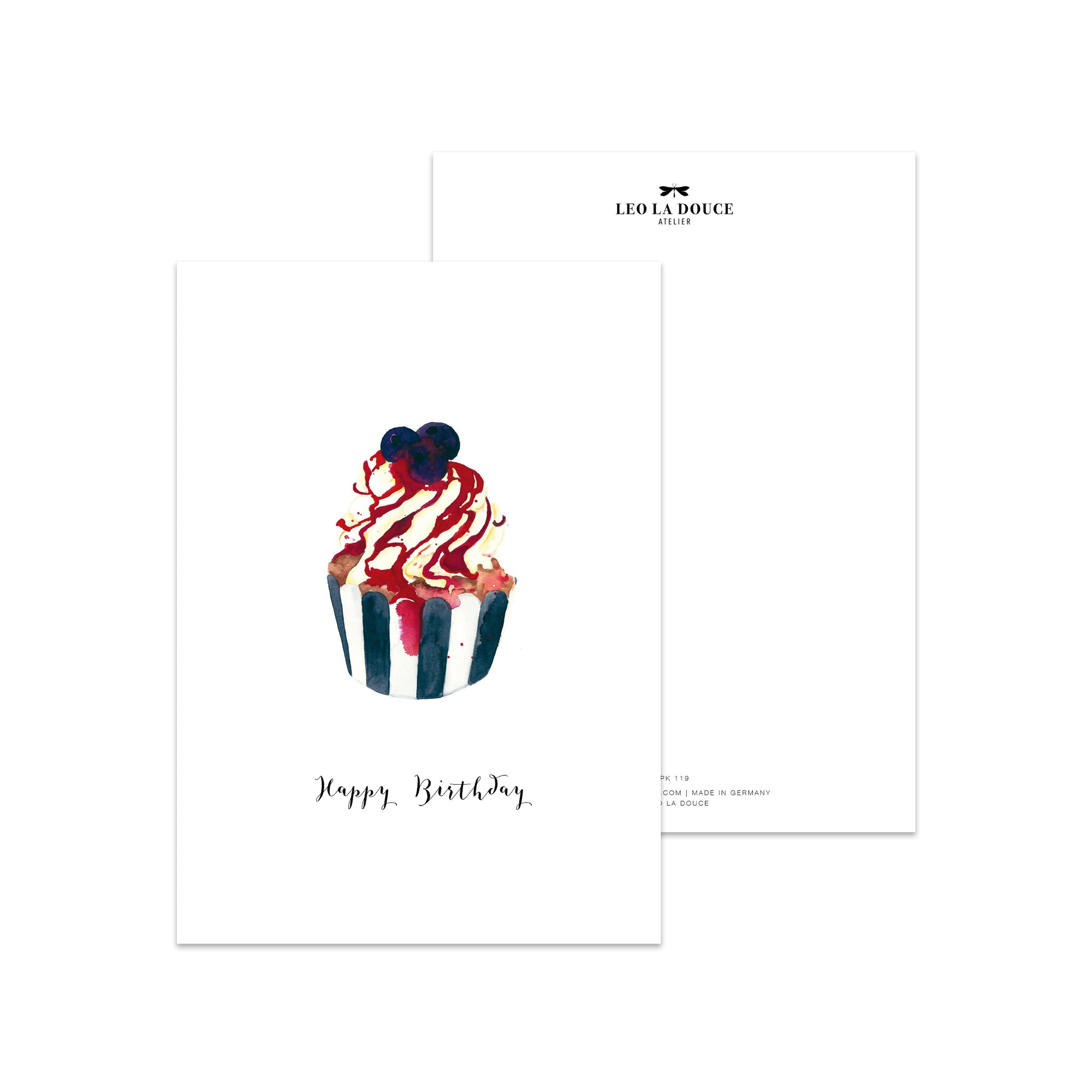 Postkarte · HAPPY BIRTHDAY | CUPCAKE Postkarte Leo la Douce 