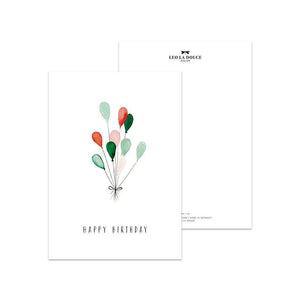 Postkarte - Birthday Balloons Postkarte Leo la Douce 