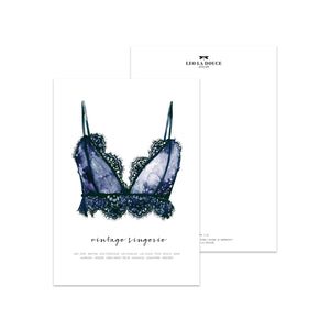 Postkarte - Vintage Lingerie Postkarte Leo la Douce 