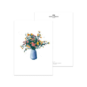 Postkarte · Blue Flower Vase Postkarte Leo la Douce 