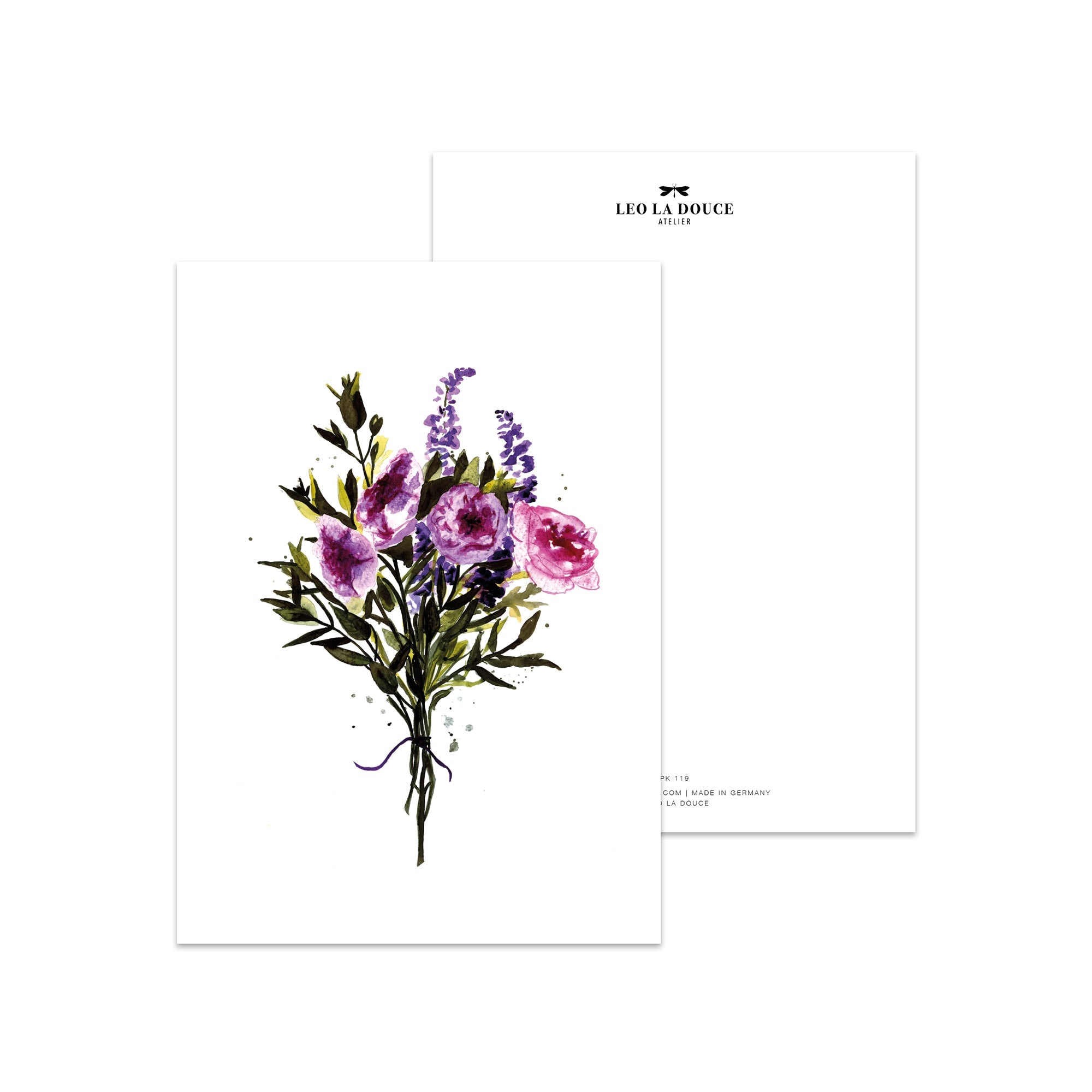 Postkarte - Violet Bouquet Postkarte Leo la Douce 