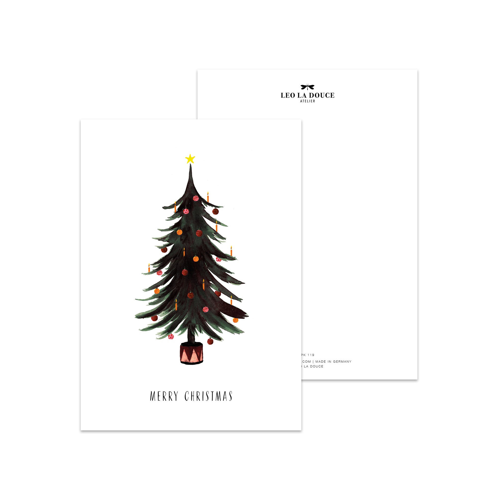 Postkarte - Christmastree Postkarte Leo la Douce 
