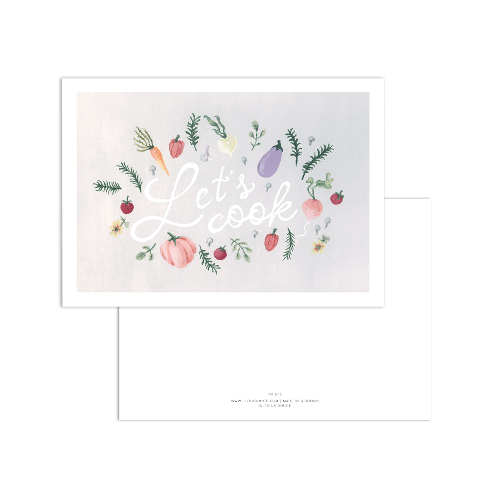 Postkarte - Let&#39;s cook | Blossoms