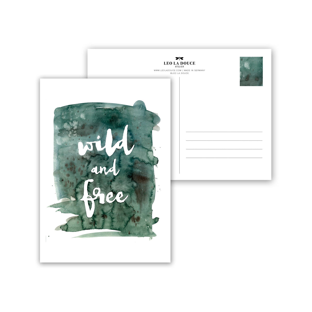 Postkarte - WILD &amp; FREE Postkarte Leo la Douce 