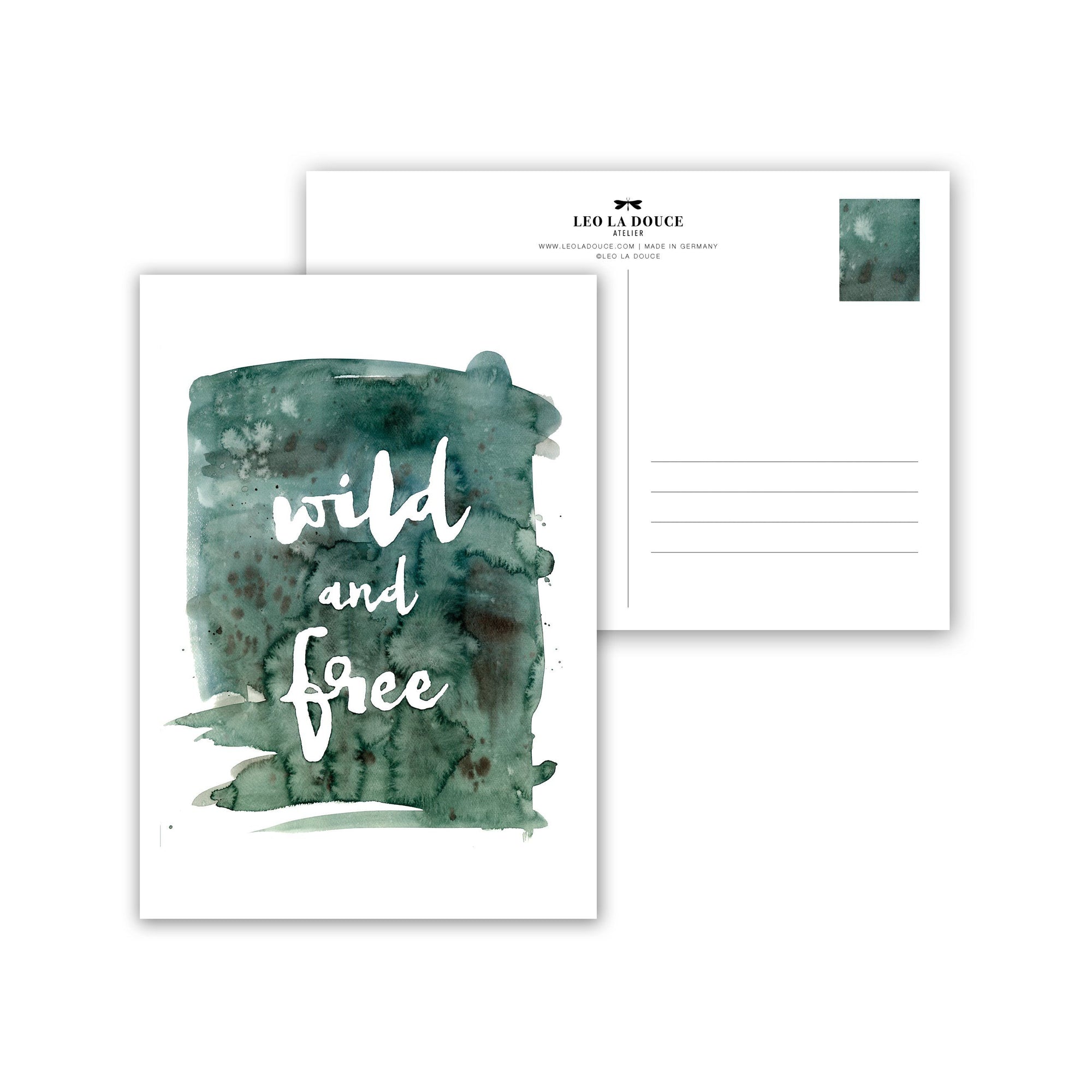 Postkarte - WILD & FREE Postkarte Leo la Douce 